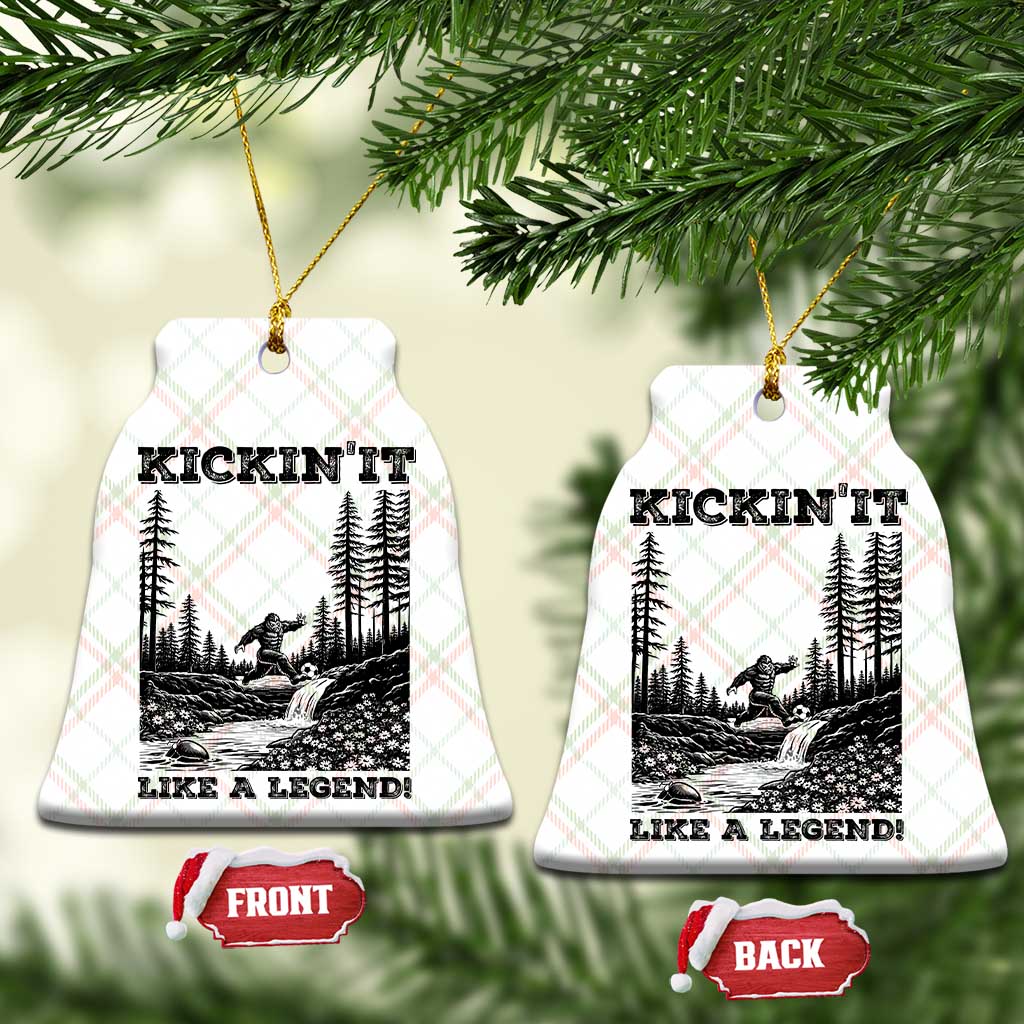 Kickin It Like A Legend Ceramic Ornament Funny Bigfoot Soccer Player
