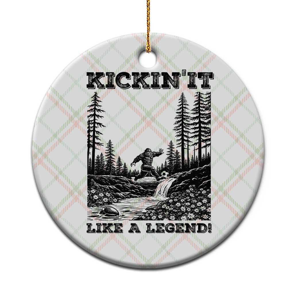 Kickin It Like A Legend Ceramic Ornament Funny Bigfoot Soccer Player
