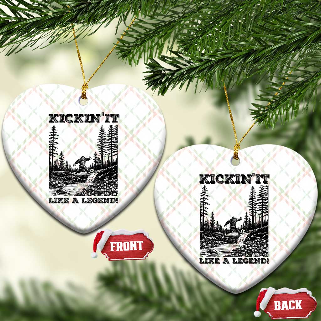 Kickin It Like A Legend Ceramic Ornament Funny Bigfoot Soccer Player