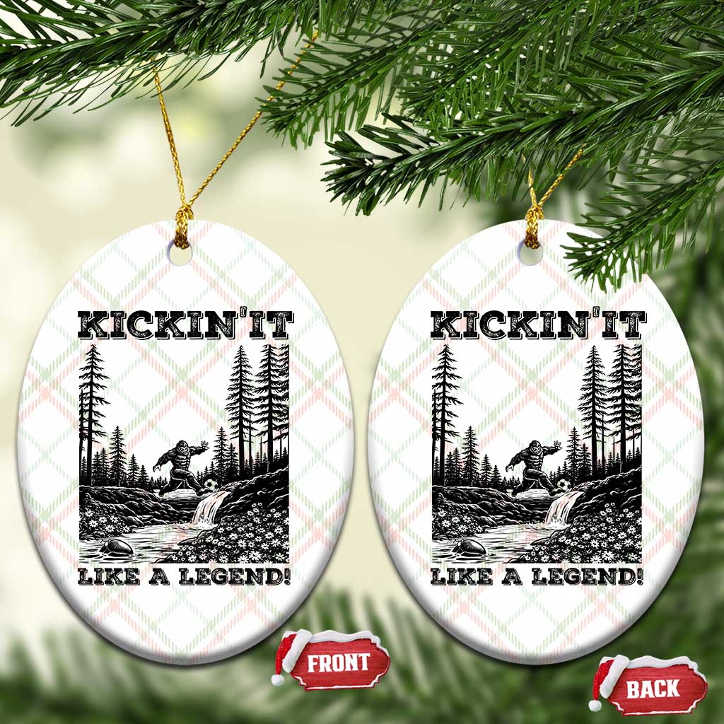 Kickin It Like A Legend Ceramic Ornament Funny Bigfoot Soccer Player