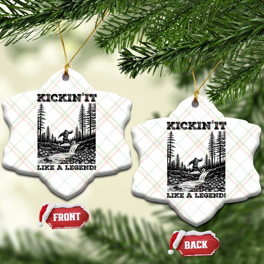 Kickin It Like A Legend Ceramic Ornament Funny Bigfoot Soccer Player