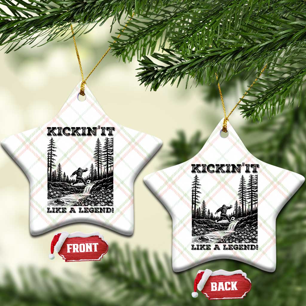 Kickin It Like A Legend Ceramic Ornament Funny Bigfoot Soccer Player