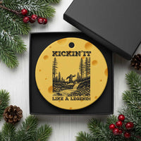 Kickin It Like A Legend Ceramic Ornament Funny Bigfoot Soccer Player