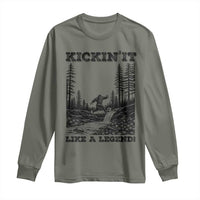 Kickin It Like A Legend Long Sleeve Shirt Funny Bigfoot Soccer Player