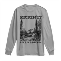 Kickin It Like A Legend Long Sleeve Shirt Funny Bigfoot Soccer Player