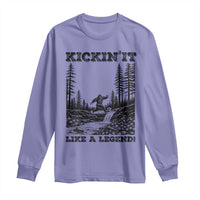 Kickin It Like A Legend Long Sleeve Shirt Funny Bigfoot Soccer Player