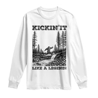 Kickin It Like A Legend Long Sleeve Shirt Funny Bigfoot Soccer Player