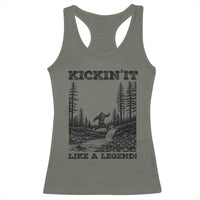 Kickin It Like A Legend Racerback Tank Top Funny Bigfoot Soccer Player