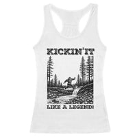 Kickin It Like A Legend Racerback Tank Top Funny Bigfoot Soccer Player