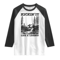 Kickin It Like A Legend Raglan Shirt Funny Bigfoot Soccer Player