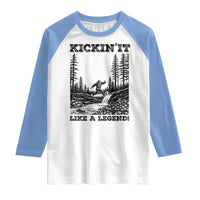 Kickin It Like A Legend Raglan Shirt Funny Bigfoot Soccer Player