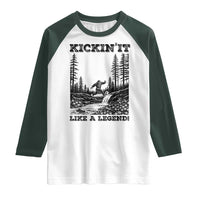 Kickin It Like A Legend Raglan Shirt Funny Bigfoot Soccer Player