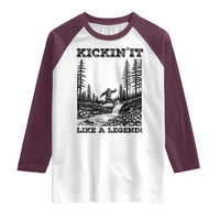 Kickin It Like A Legend Raglan Shirt Funny Bigfoot Soccer Player