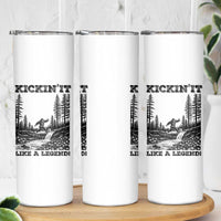 Kickin It Like A Legend Skinny Tumbler Funny Bigfoot Soccer Player