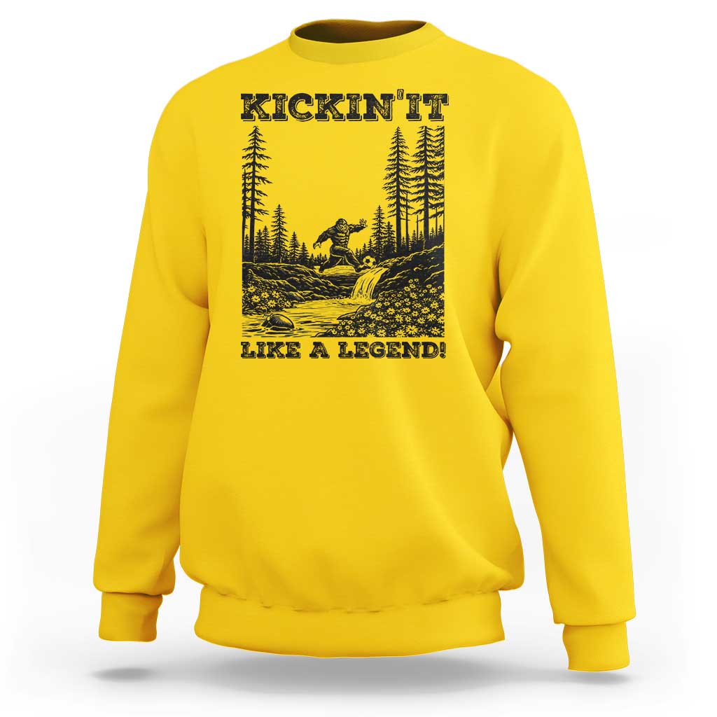 Kickin It Like A Legend Sweatshirt Funny Bigfoot Soccer Player