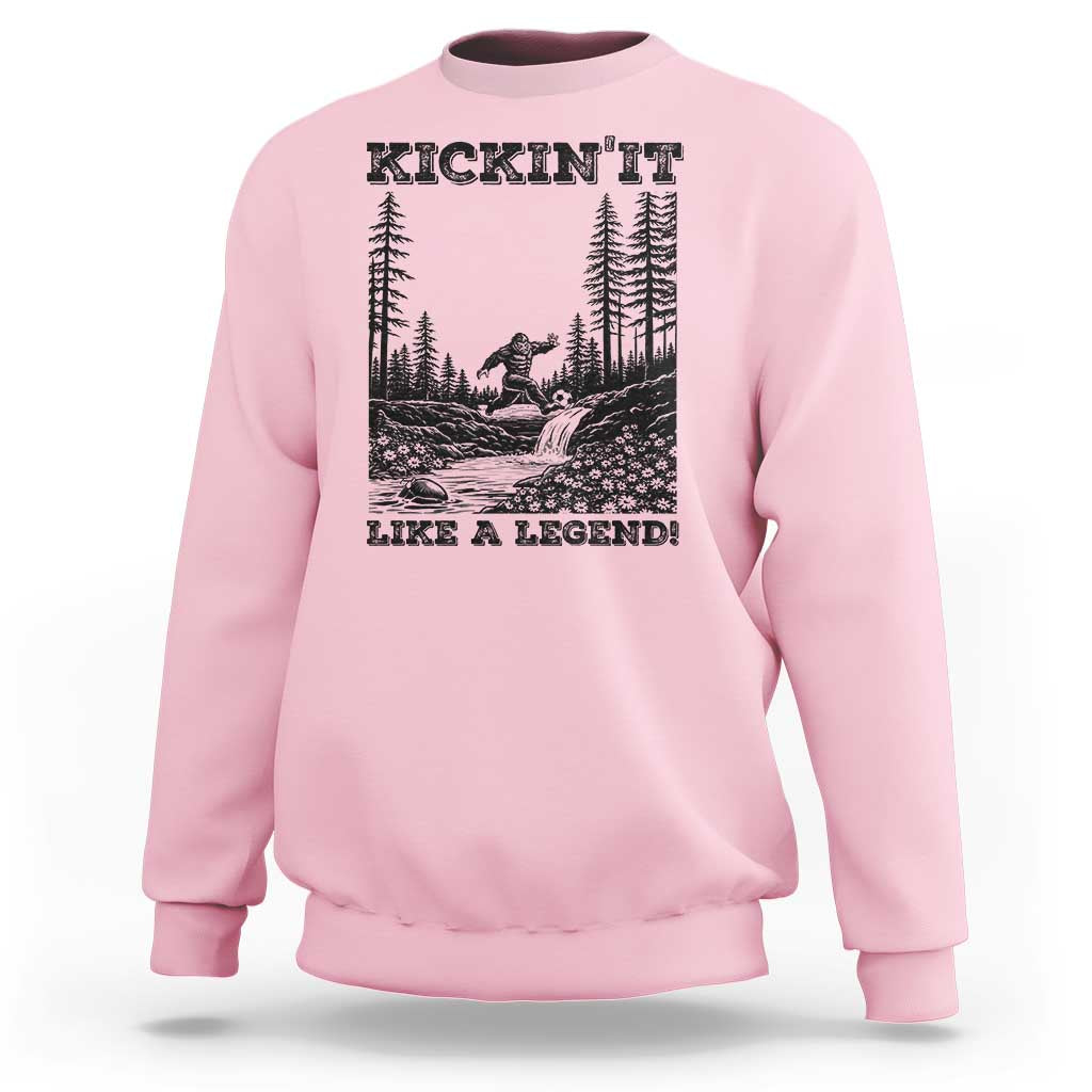 Kickin It Like A Legend Sweatshirt Funny Bigfoot Soccer Player
