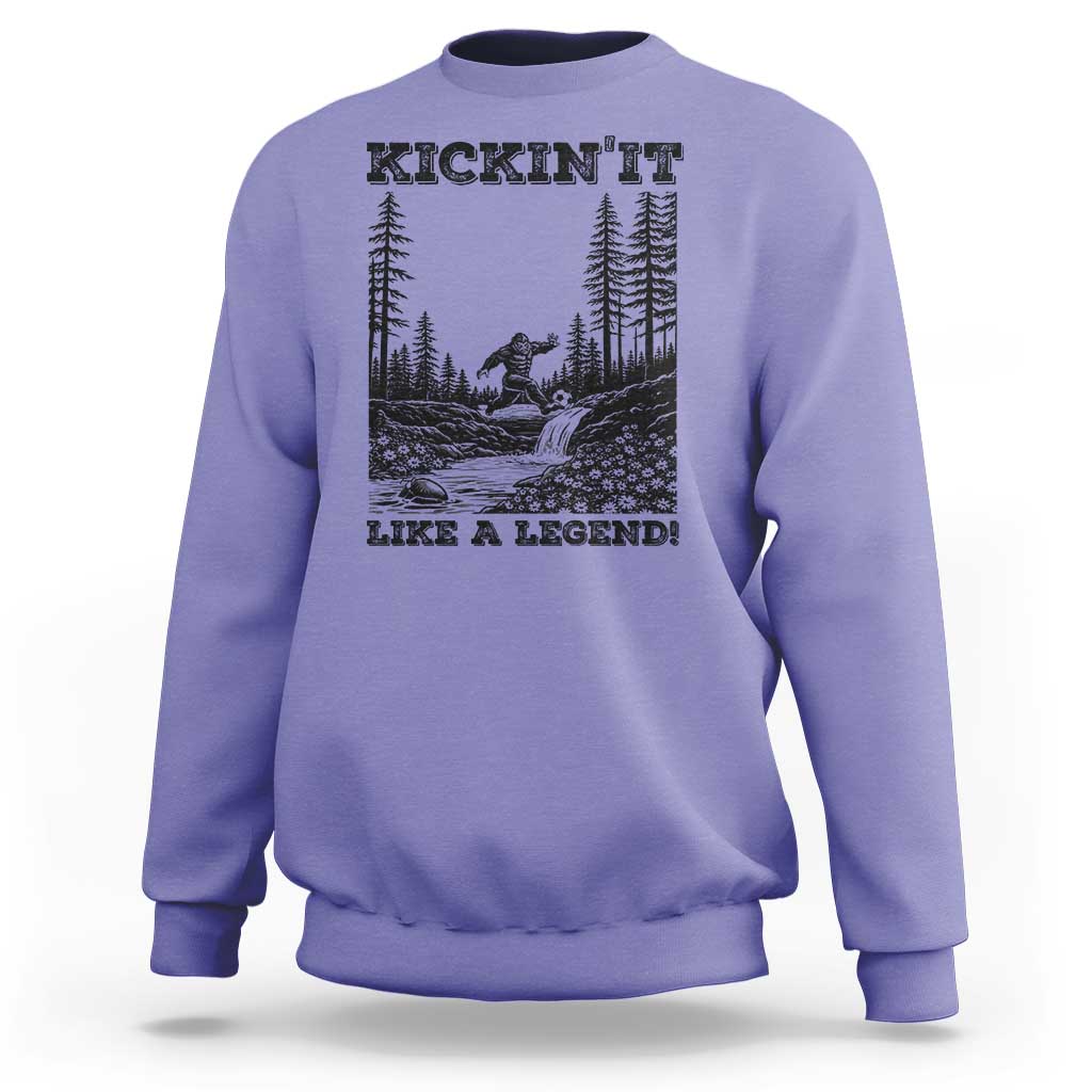 Kickin It Like A Legend Sweatshirt Funny Bigfoot Soccer Player