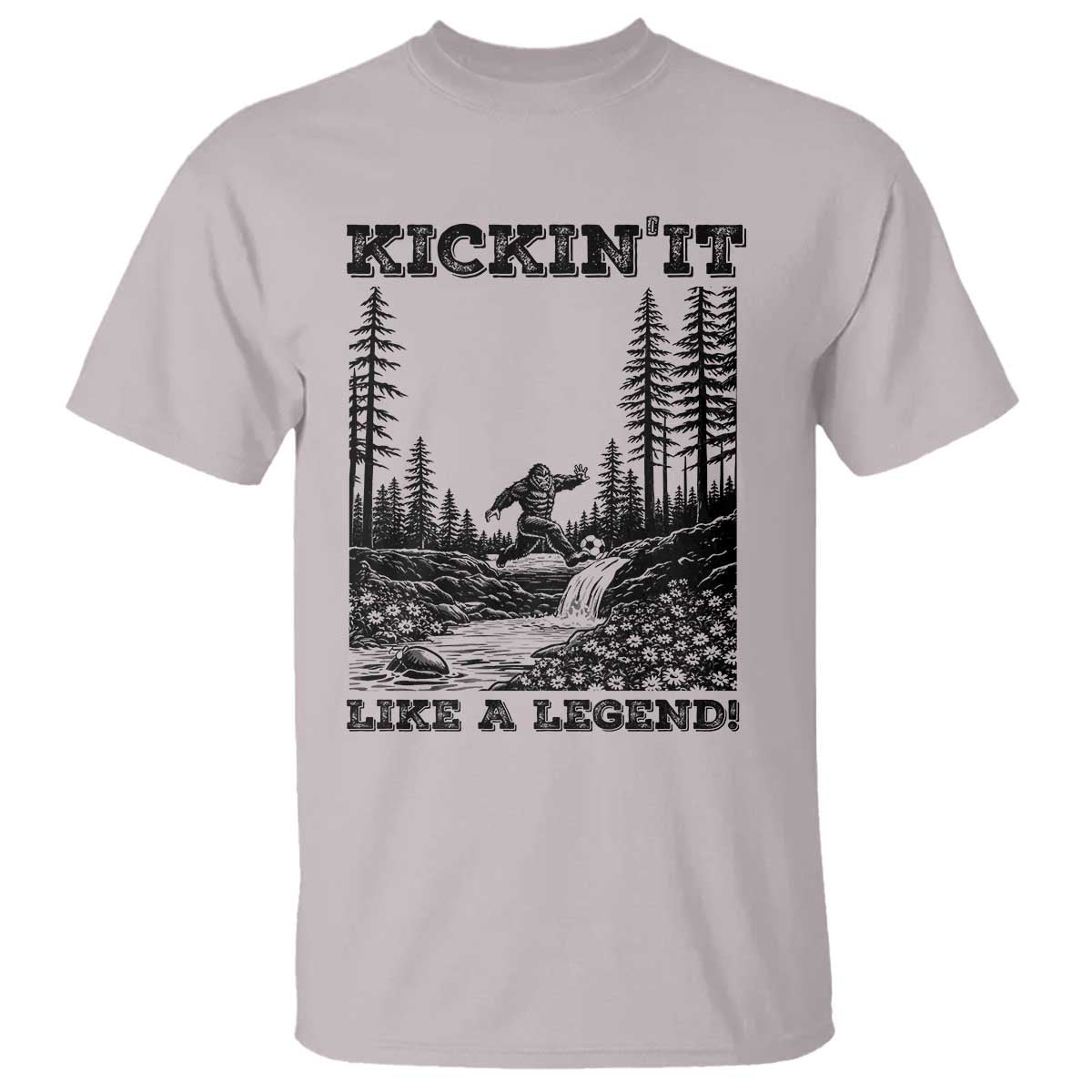 Kickin It Like A Legend T Shirt Funny Bigfoot Soccer Player