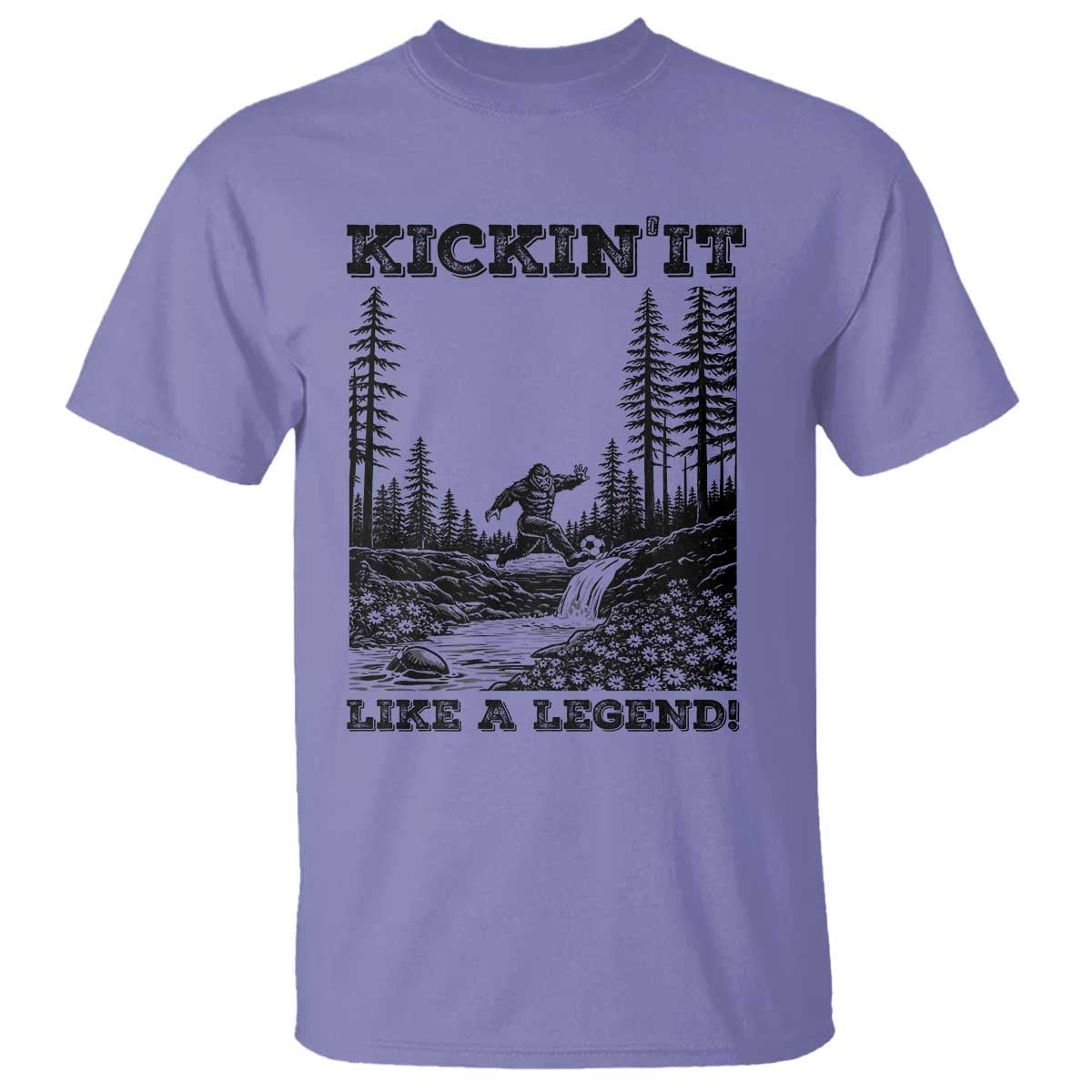 Kickin It Like A Legend T Shirt Funny Bigfoot Soccer Player
