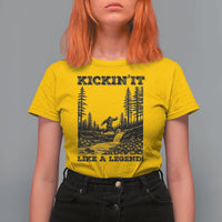 Kickin It Like A Legend T Shirt For Women Funny Bigfoot Soccer Player
