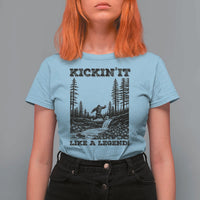 Kickin It Like A Legend T Shirt For Women Funny Bigfoot Soccer Player