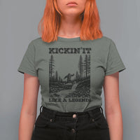 Kickin It Like A Legend T Shirt For Women Funny Bigfoot Soccer Player