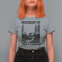 Kickin It Like A Legend T Shirt For Women Funny Bigfoot Soccer Player