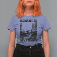 Kickin It Like A Legend T Shirt For Women Funny Bigfoot Soccer Player