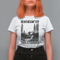 Kickin It Like A Legend T Shirt For Women Funny Bigfoot Soccer Player