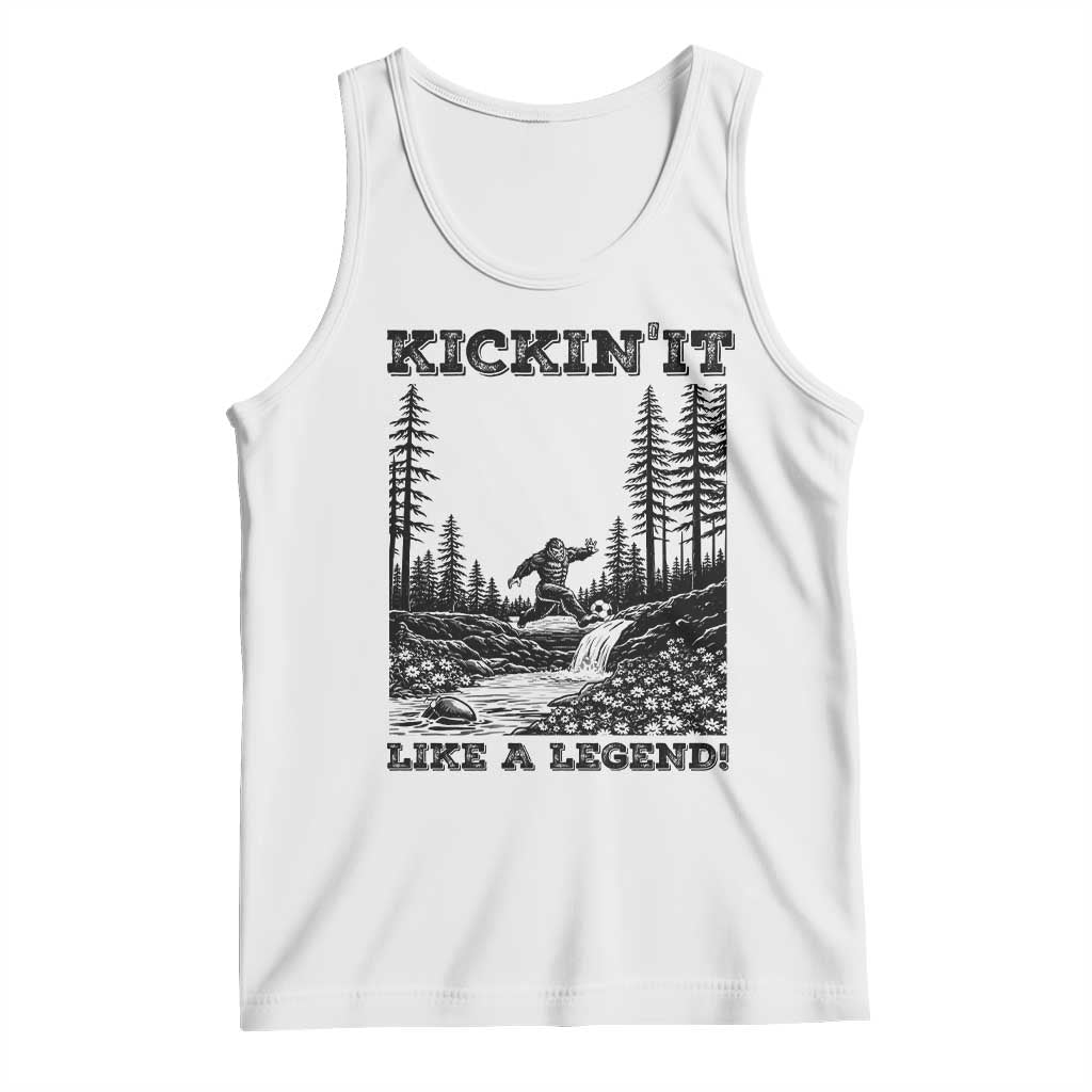 Kickin It Like A Legend Tank Top Funny Bigfoot Soccer Player
