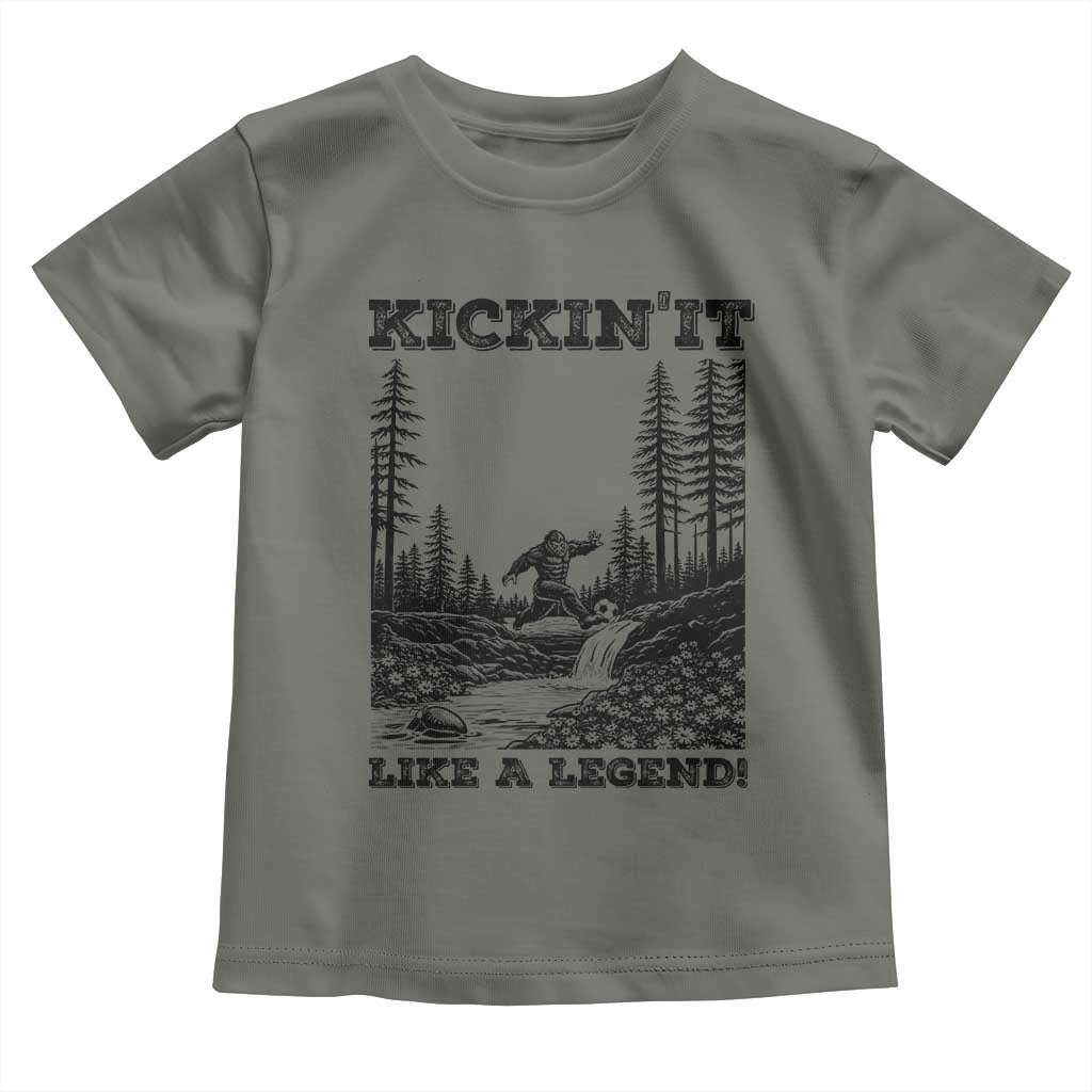 Kickin It Like A Legend Toddler T Shirt Funny Bigfoot Soccer Player