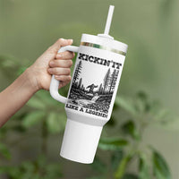 Kickin It Like A Legend Tumbler With Handle Funny Bigfoot Soccer Player