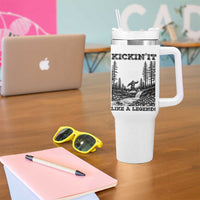 Kickin It Like A Legend Tumbler With Handle Funny Bigfoot Soccer Player
