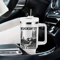 Kickin It Like A Legend Tumbler With Handle Funny Bigfoot Soccer Player