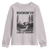 Kickin It Like A Legend Youth Sweatshirt Funny Bigfoot Soccer Player