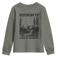 Kickin It Like A Legend Youth Sweatshirt Funny Bigfoot Soccer Player