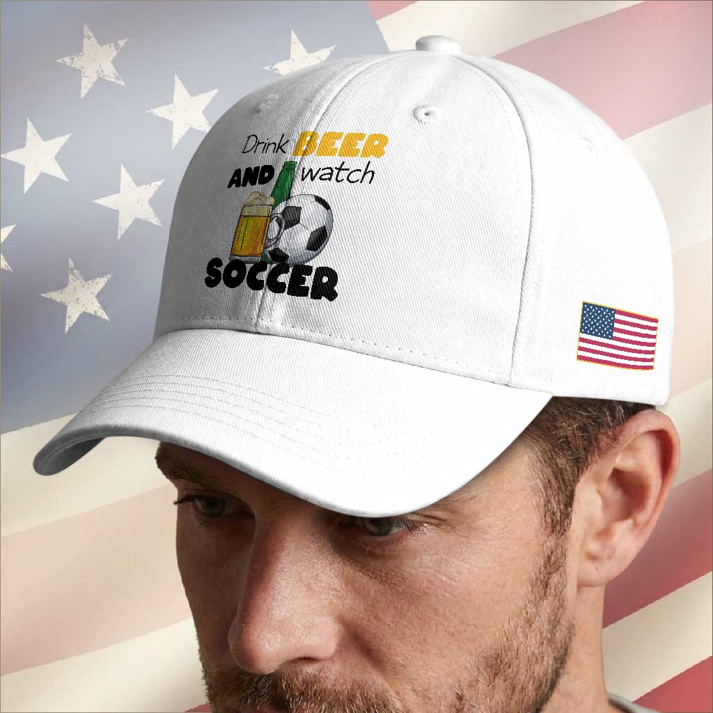 Drink Beer And Watch Soccer Baseball Cap Funny Drinking Lover