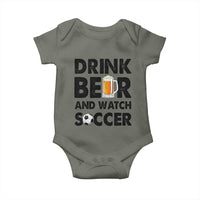 Drink Beer And Watch Soccer Baby Onesie Funny Beer Lover
