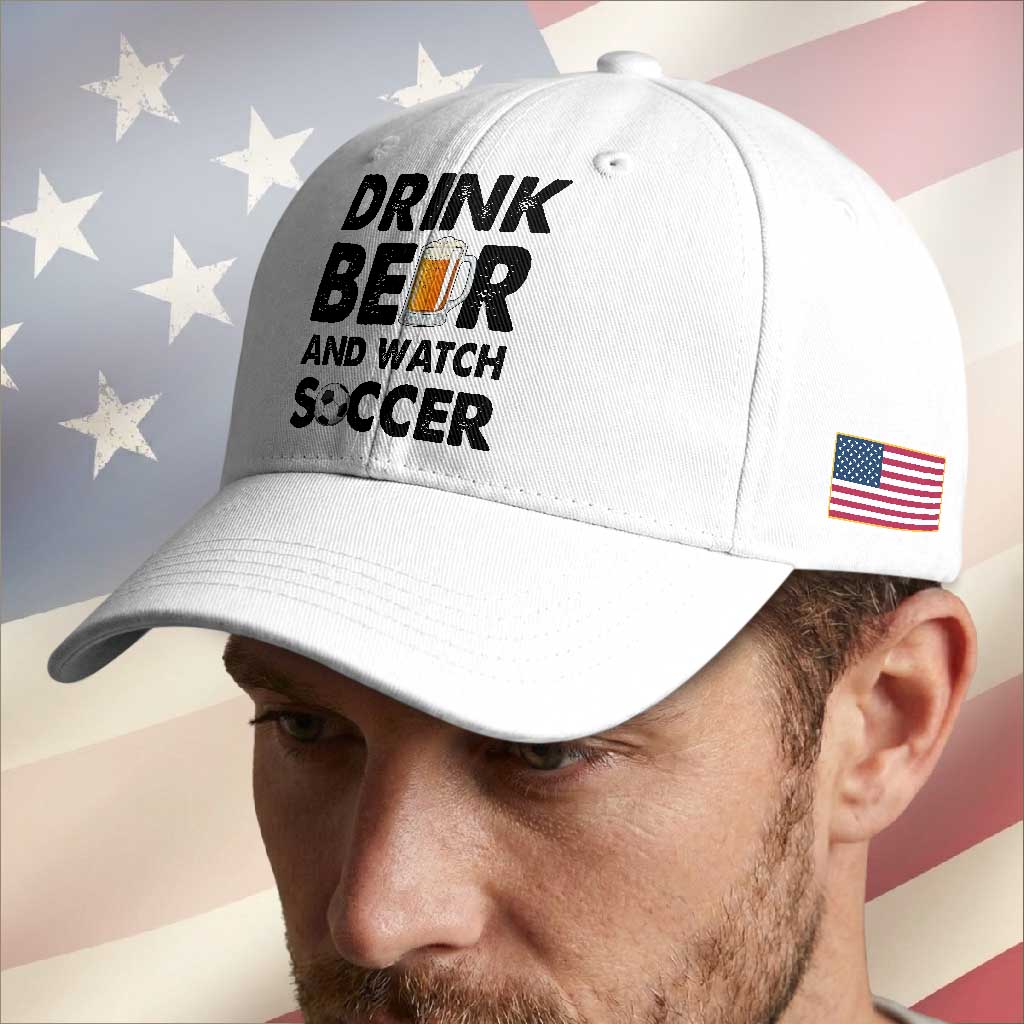 Drink Beer And Watch Soccer Baseball Cap Funny Beer Lover