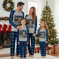 Drink Beer And Watch Soccer Plaid Pajama Set Funny Beer Lover