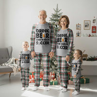 Drink Beer And Watch Soccer Plaid Pajama Set Funny Beer Lover