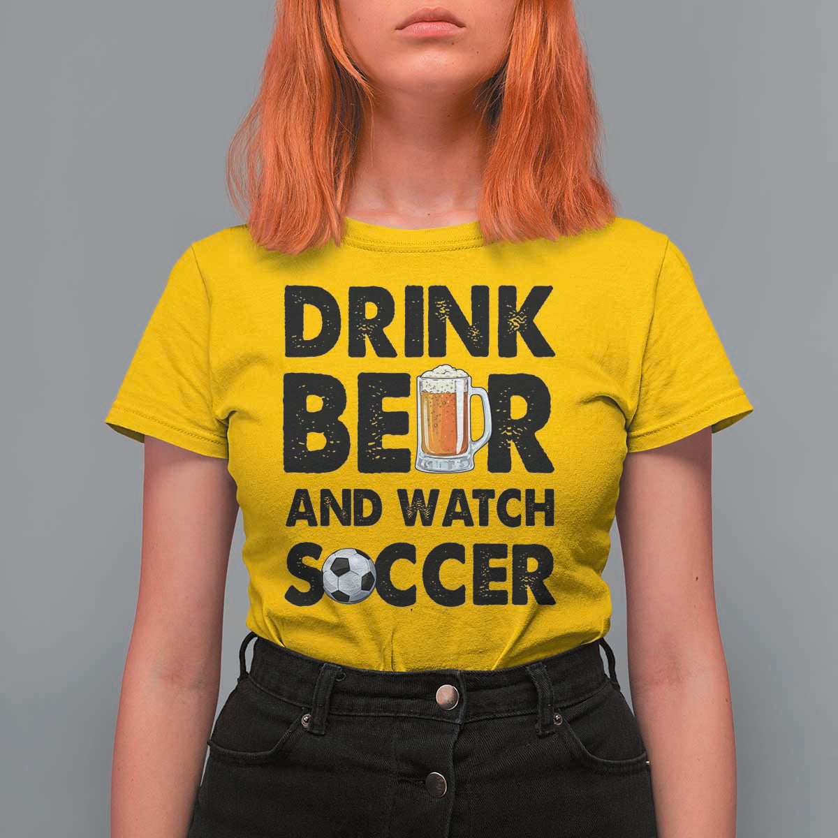 Drink Beer And Watch Soccer T Shirt For Women Funny Beer Lover