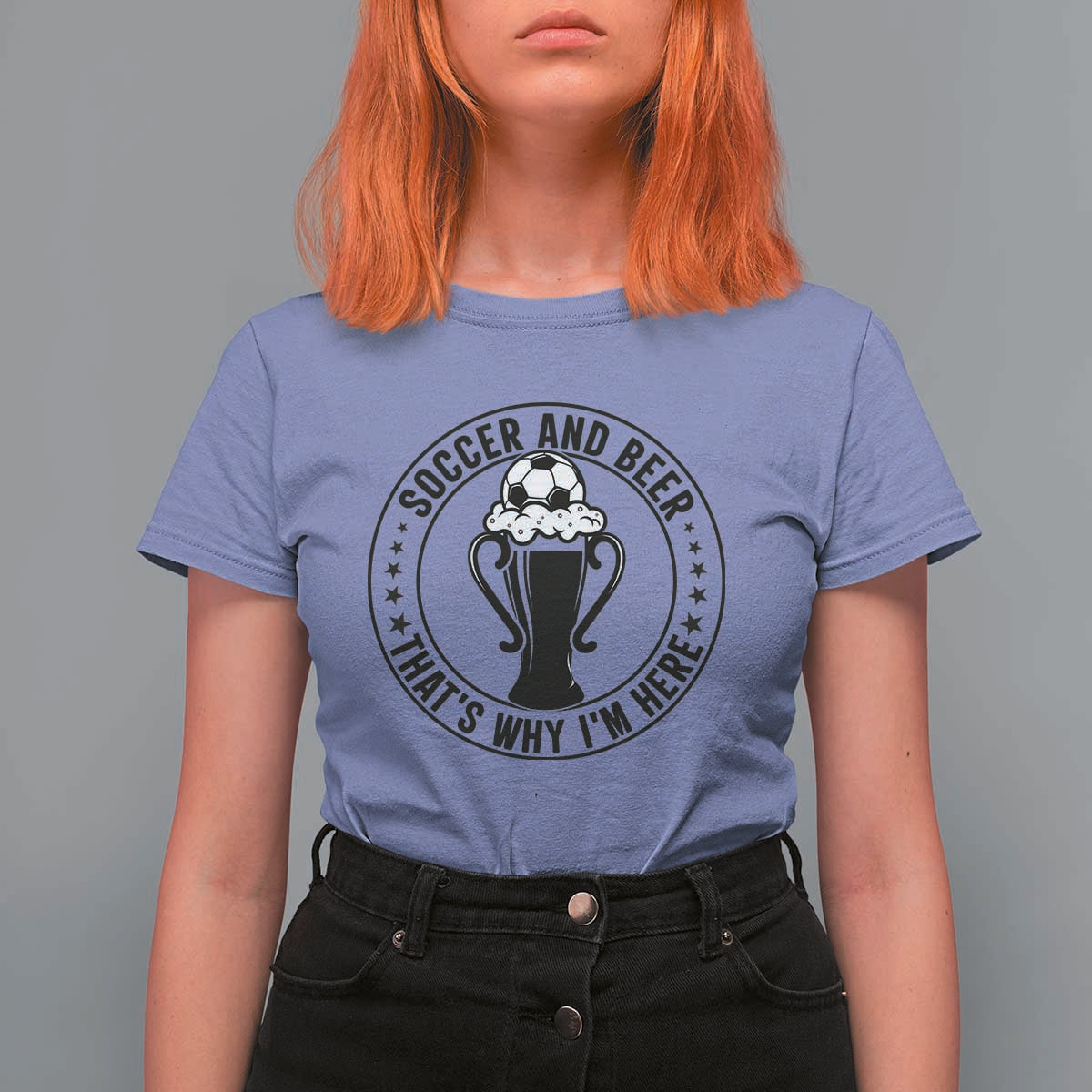Soccer And Beer That Is Why I Am Here T Shirt For Women Funny Football Drinking Team