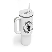Soccer And Beer That Is Why I Am Here Tumbler With Handle Funny Football Drinking Team