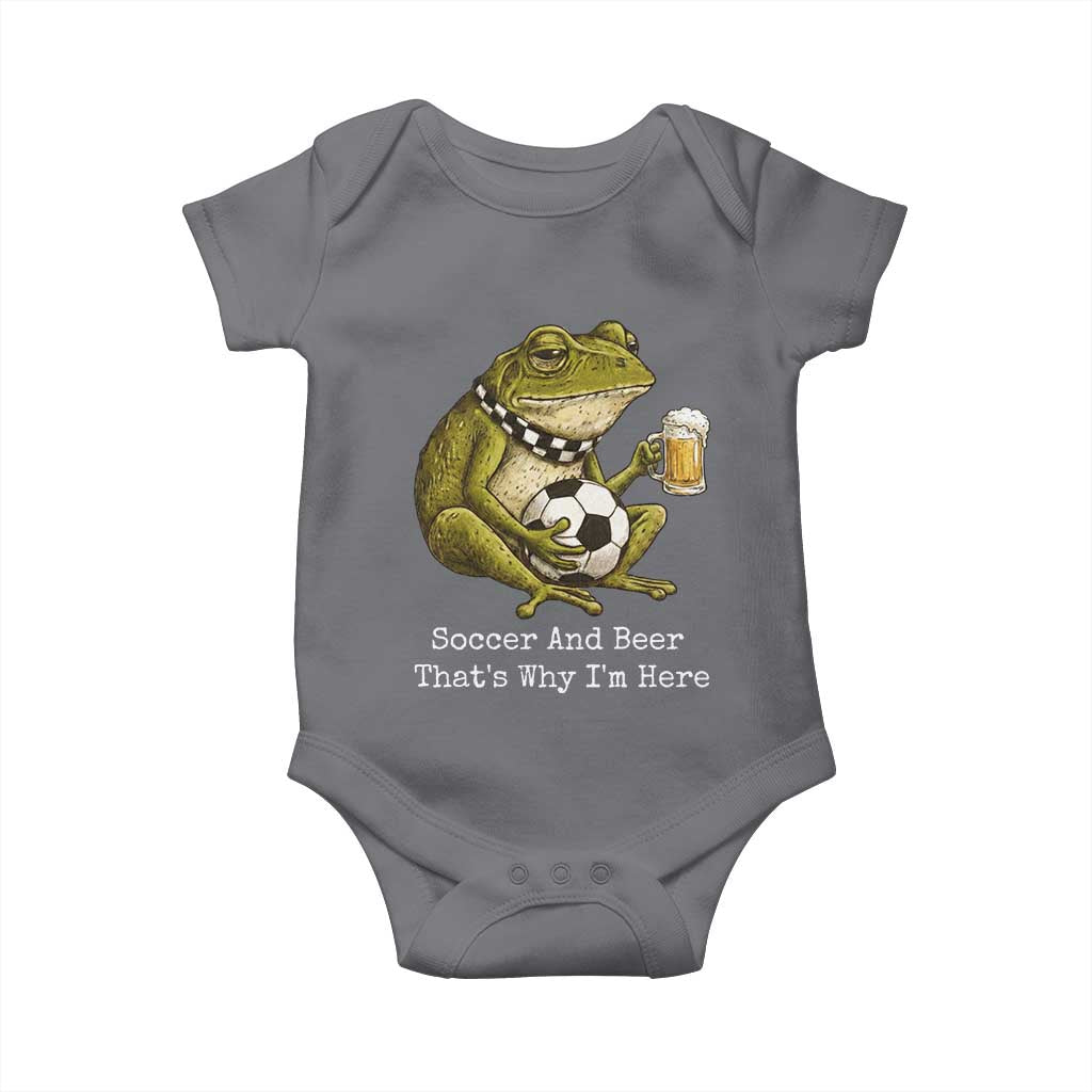 Funny Frog Lover Baby Onesie Soccer And Beer That Is Why I Am Here