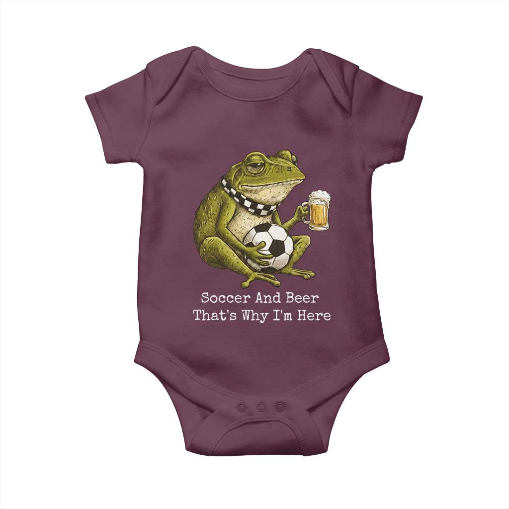 Funny Frog Lover Baby Onesie Soccer And Beer That Is Why I Am Here