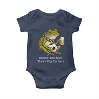 Funny Frog Lover Baby Onesie Soccer And Beer That Is Why I Am Here