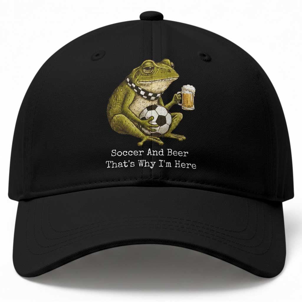 Funny Frog Lover Baseball Cap Soccer And Beer That Is Why I Am Here