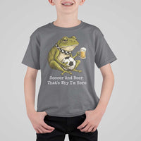Funny Frog Lover T Shirt For Kid Soccer And Beer That Is Why I Am Here