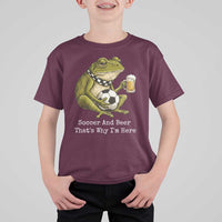 Funny Frog Lover T Shirt For Kid Soccer And Beer That Is Why I Am Here